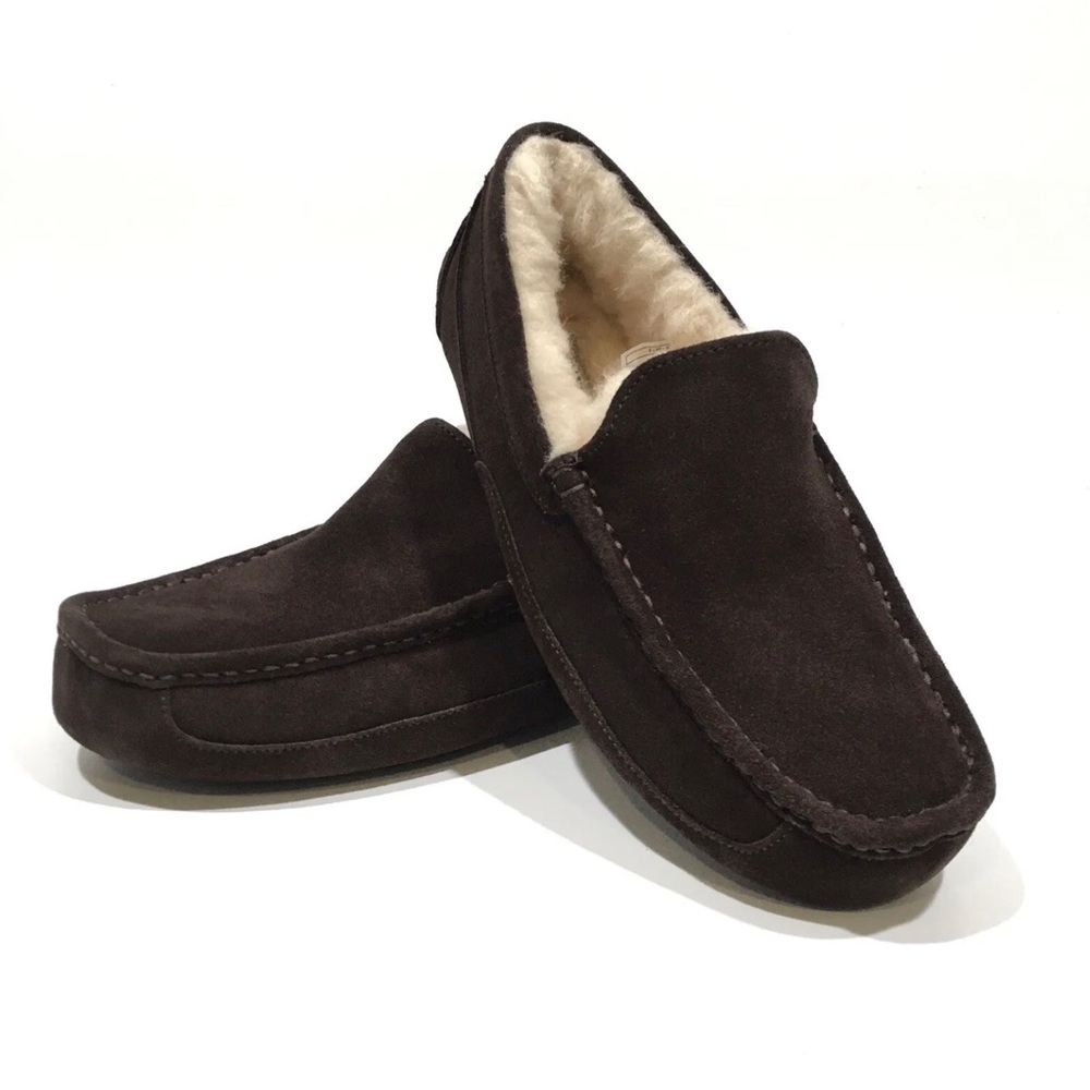 UGG 1101110 Ascot Loafer Lined Slipper -Espresso Suede -Men’s US 9 -NEW
